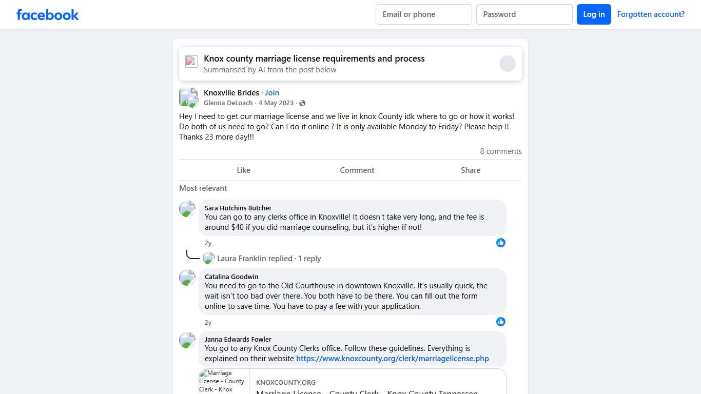 Knoxville Brides Hey I need to get our marriage license and we live in knox County idk where to go or how it works Facebook